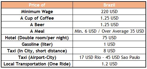 brazil travel cost