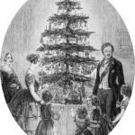 Christmas tree at Windsor Castle from The Illustrated London news, Christmas supplement1848